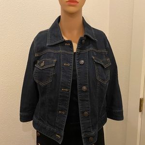 Loft Small 3/4 Sleeve Short Blue Jean Jacket
